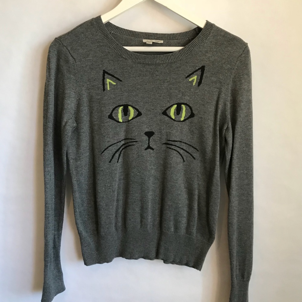 HALOGEN { Nordstrom } Kitty Cat Face Sweater